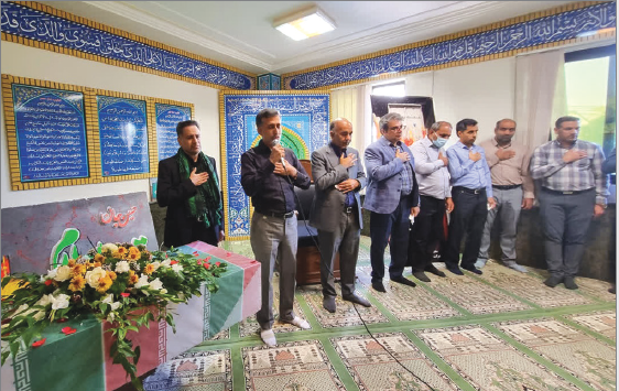 استقبال از پیکر شهید گمنام در شرکت آب و فاضلاب