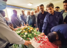 مراسم استقبال از پیکر شهید گمنام در شرکت آب و فاضلاب هرمزگان برگزار شد