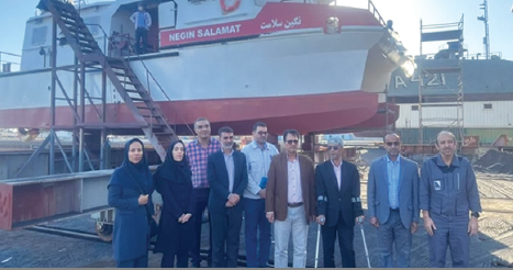 بازدید رییس دانشگاه علوم پزشکی از شناور آمبولانس دریایی در حال ساخت ابوموسی